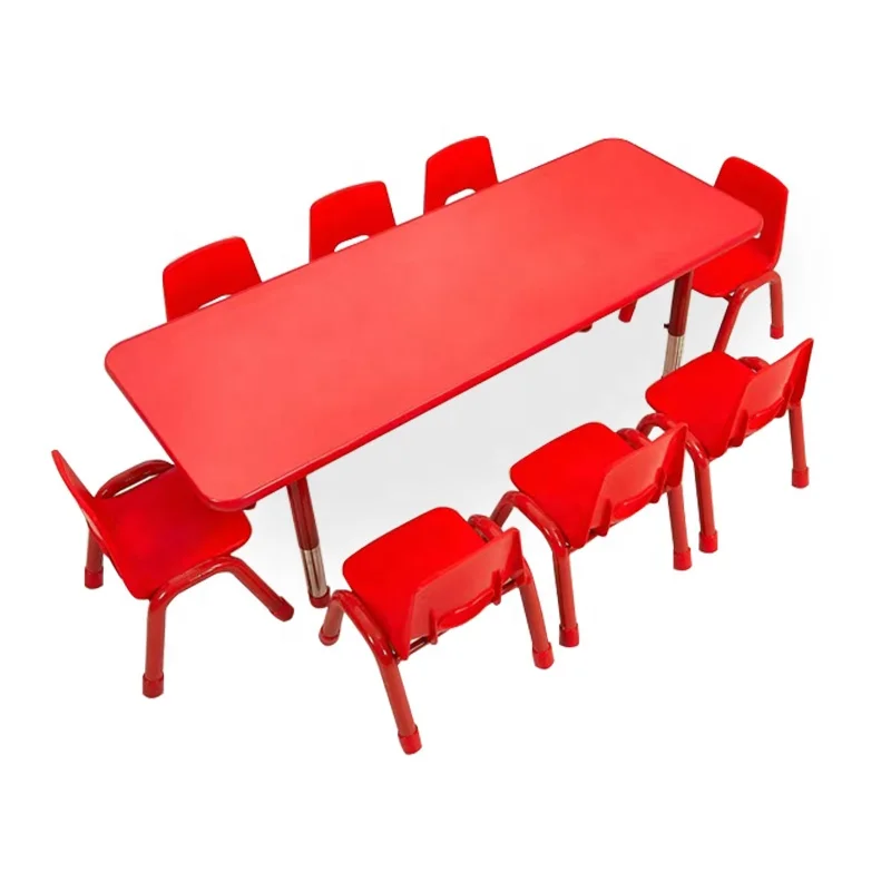 School Furniture Sales Kindergarten Furniture Rectangular Wooden Table For Kids Preschool Classroom Table And Chair Set