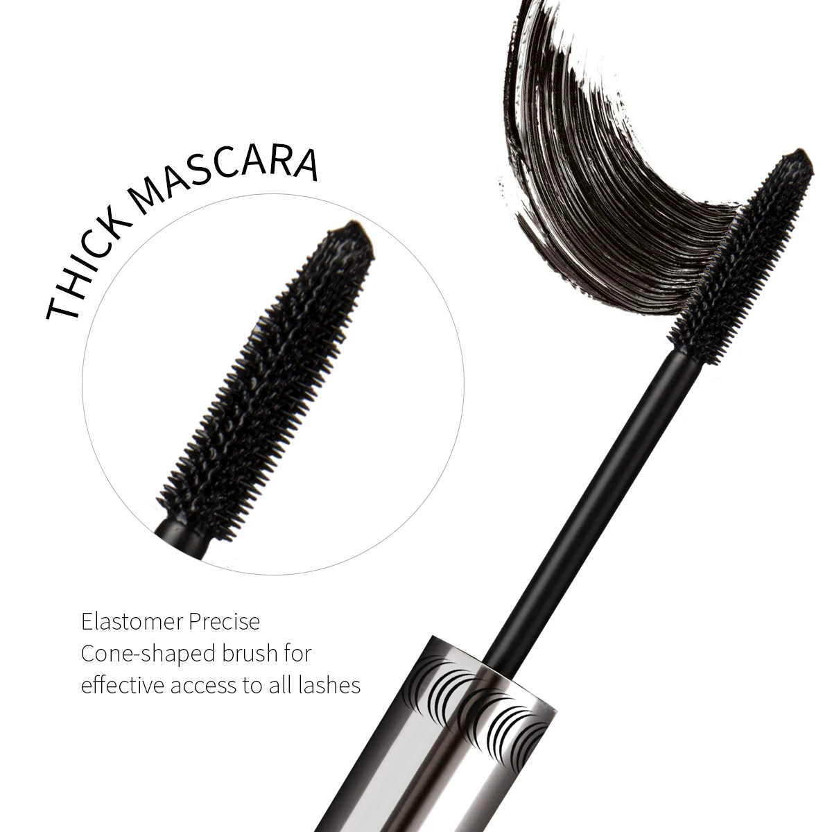 Anti-halo Magic Silicone brush-head Slender bushy Long Thick Curling  Visible clean roots Mascara