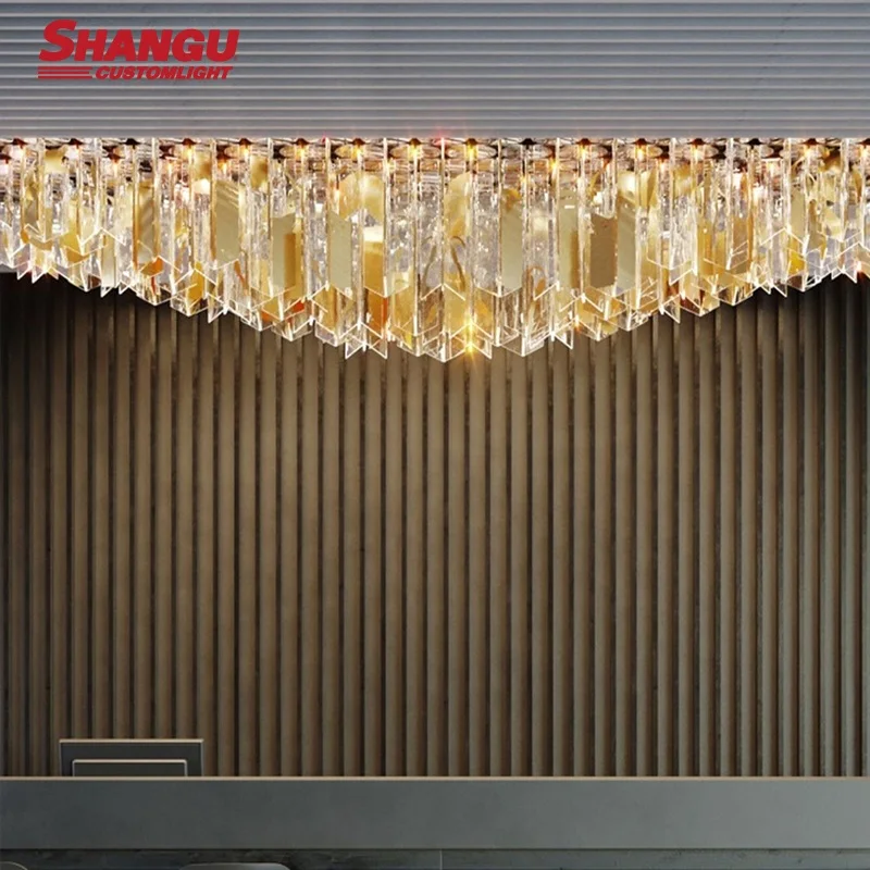 Customized Hotel Bar Counter Reception Nordic Custom Luxury Chandelier LED Modern Glass Ceiling Lights for High Ceilings