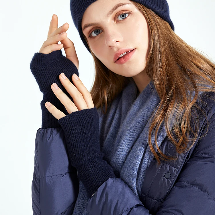 
China Big Factory Good Price Women Half Finger Gloves Winter Soft Warm Knitted Gloves 