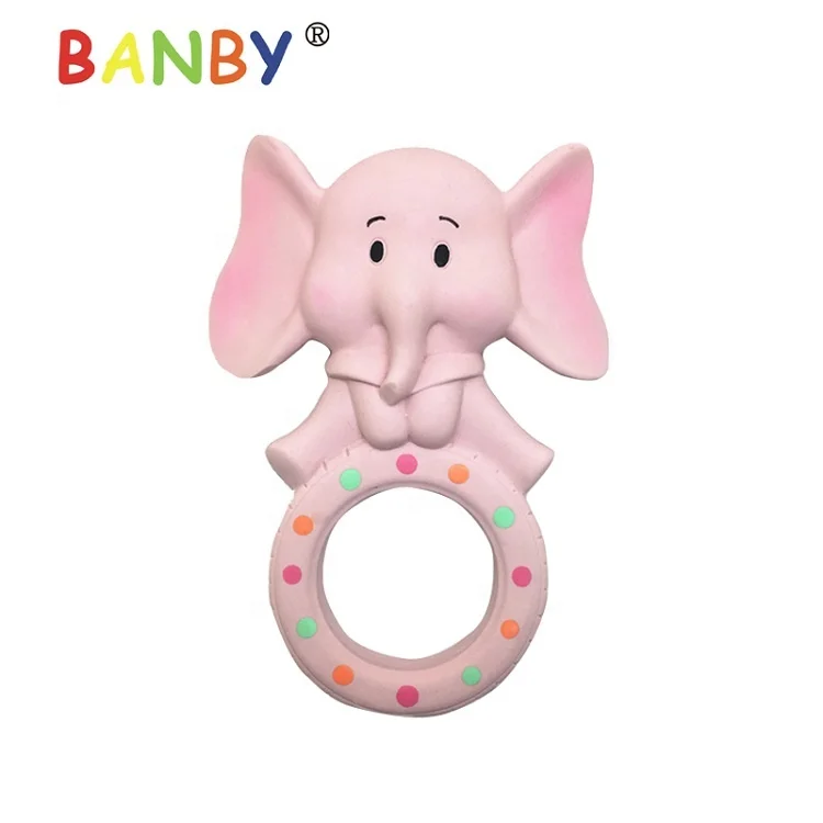Мягкое Животное, с принтом в виде слона; Скругленный дизайн натурального каучука для режущихся зубиков Детские силиконовый Прорезыватель для зубов в форме звезды