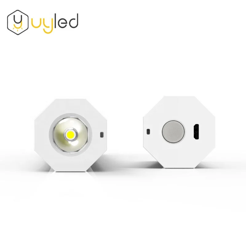 UY-Q8T Unique Octagon Design Lamp Magnetic USB Rechargeable White LED Torch Flashlight Light