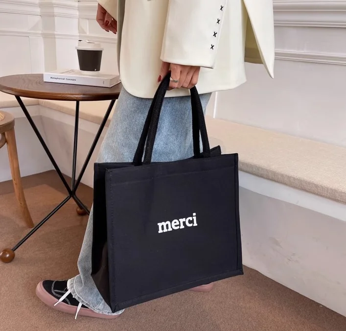 high quality durable popular pink canvas waterproof laminated cotton gift shopping tote bag with embroidery logo