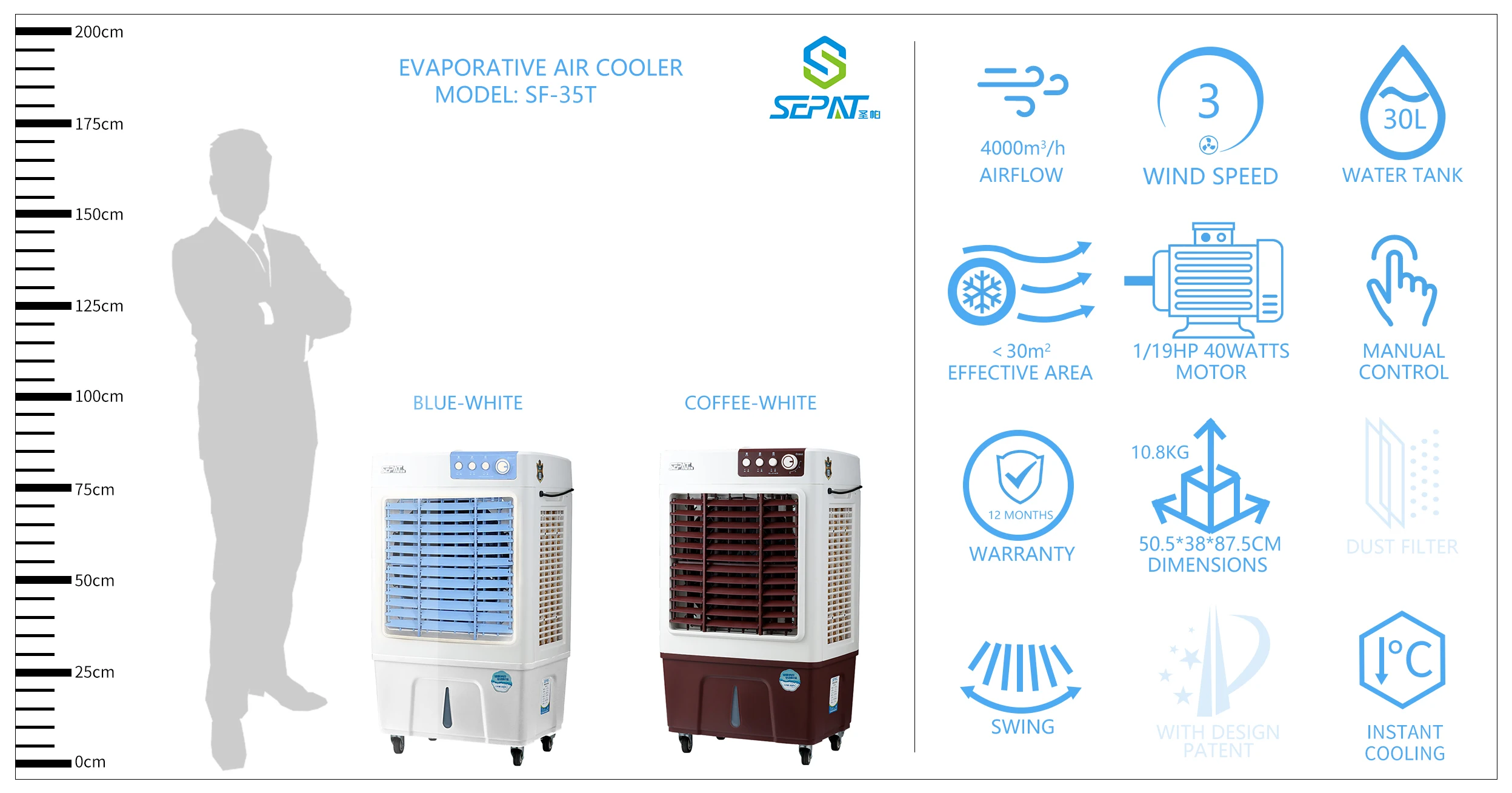The Cheaper Price Fan Water Air Cooler with Ice box evaporative room cooler