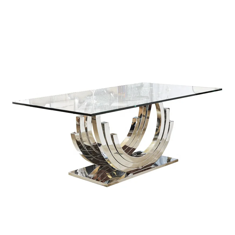 Moden glass dining table for dining room furniture