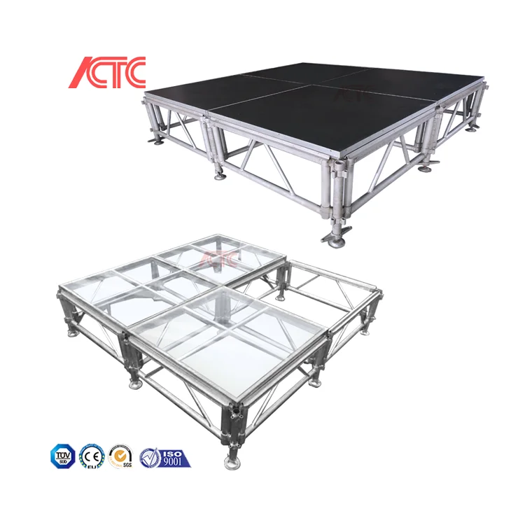 CE Portable Outdoor Portable plexiglass Stage platform Used aluminum Mobile Stage Platform with step