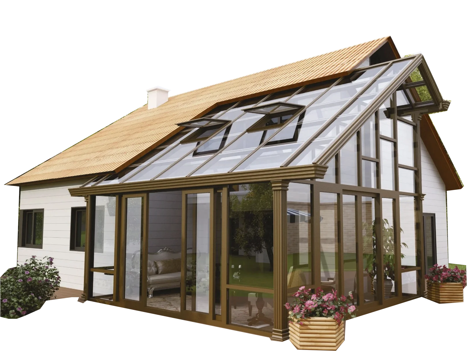 1/6 алюминиевая рамка для стеклянной комнаты передвижная комната prima sunroom сборная Выдвижная крыша Солнечная солнцезащитные очки