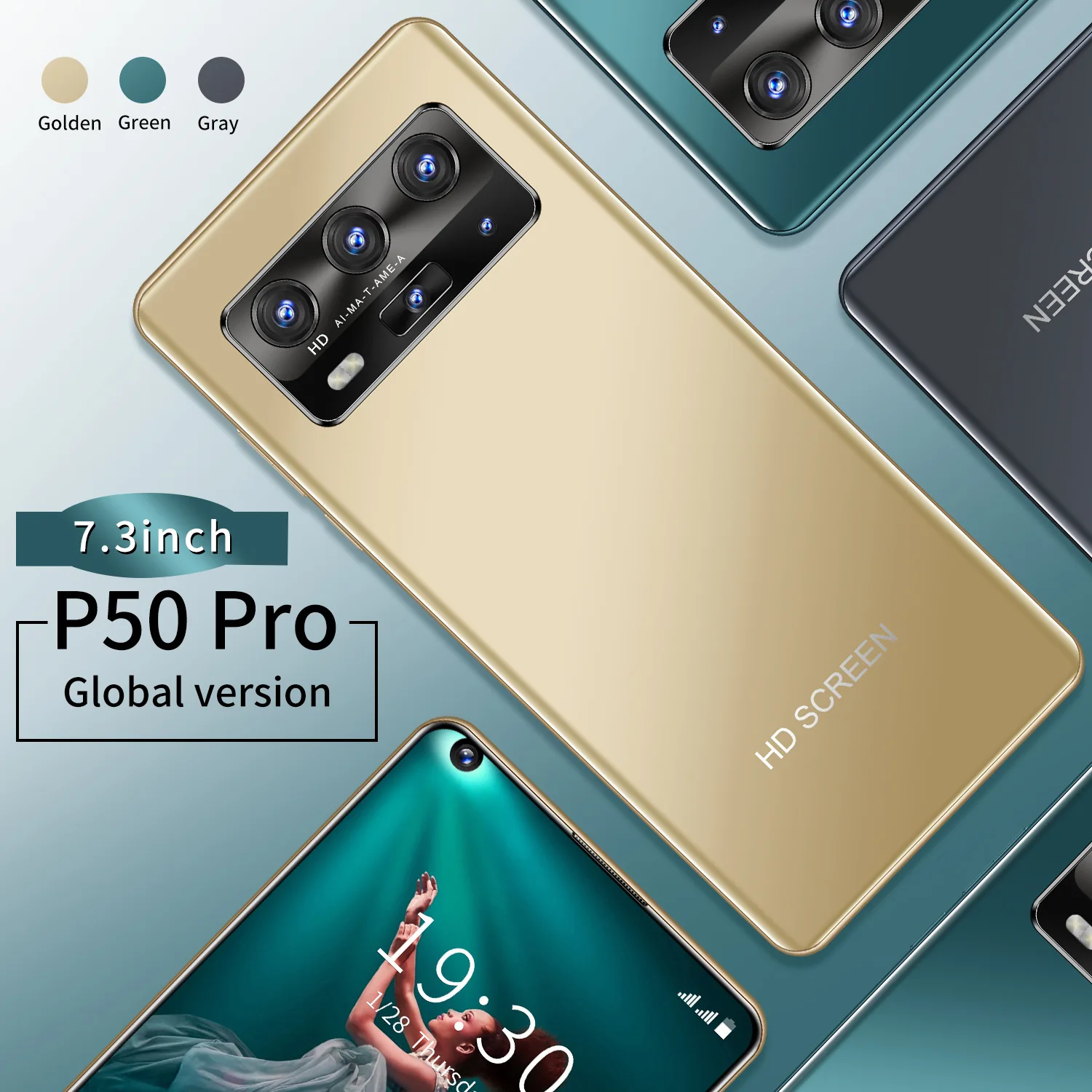 Новинка 2021 лидер продаж смартфон P50 Pro 7 3 дюйма Andriod 10 4G LTE 5G мобильный сотовый телефон