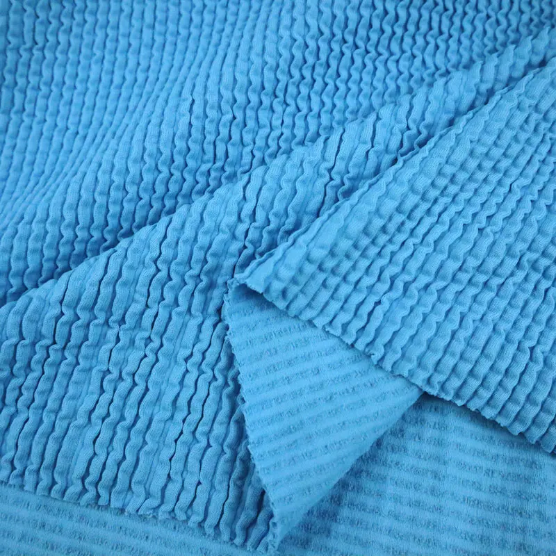 Seersucker jacquard top  elastic nylon spandex  four way stretch knitted fabric for swimwear,bikini