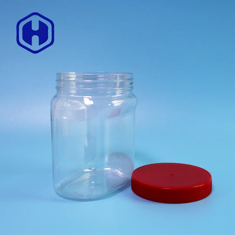 custom made cashews peanuts 360ml oval food safe packaging plastic cover PET jar