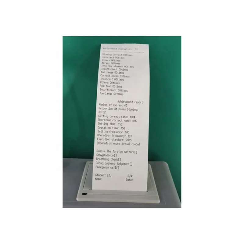 First aid teaching system cpr professionals with touch screen with printer and wireless connections and light reflex function