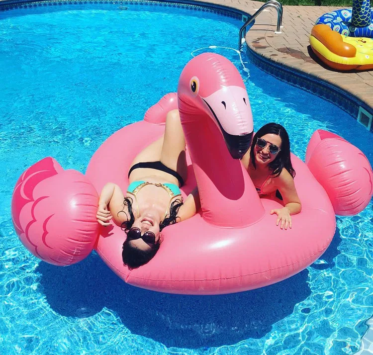 INTEX 57558 Inflatable Pink Flamingo Ride-on Mega Pool Swimming Outdoor Beach Water Play Equipment Float