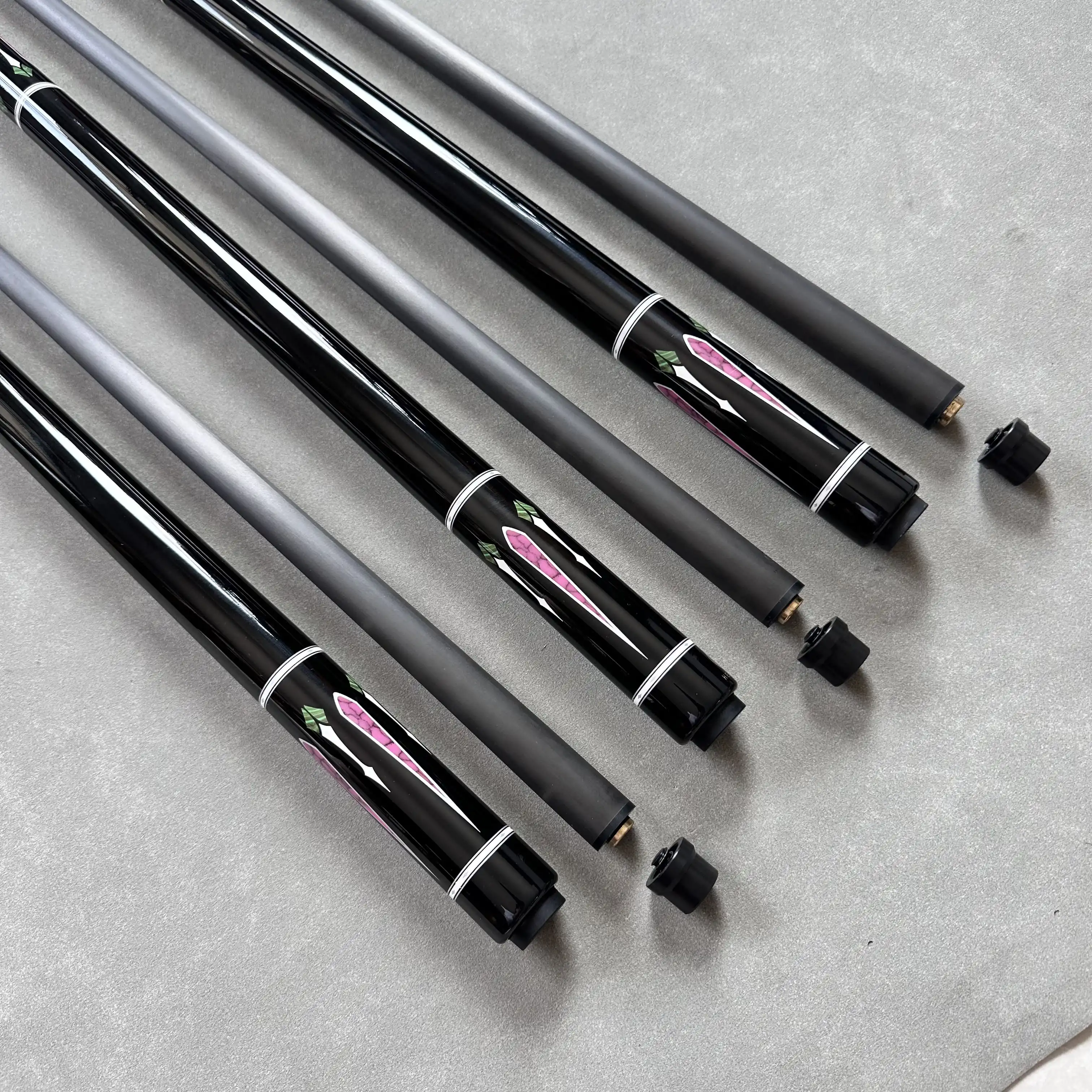 High carbon content 1/2 split black 8 box set small head 9.5 mm g billiard cue carbon fiber shaft