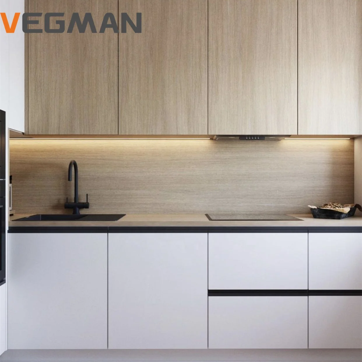 3D CAD Design China Made Ready To Assemble Modular Kitchen Cabinet Furniture Modern Black Kitchen Cabinets Wooden