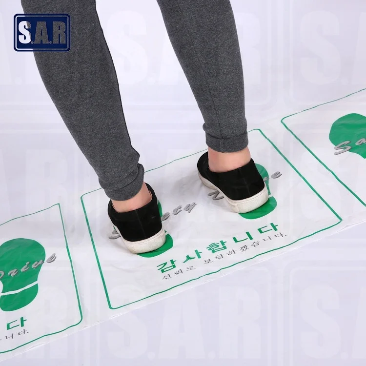 Sigle-use  White Paper Waterproof Car Floor Mats With Printed Feet