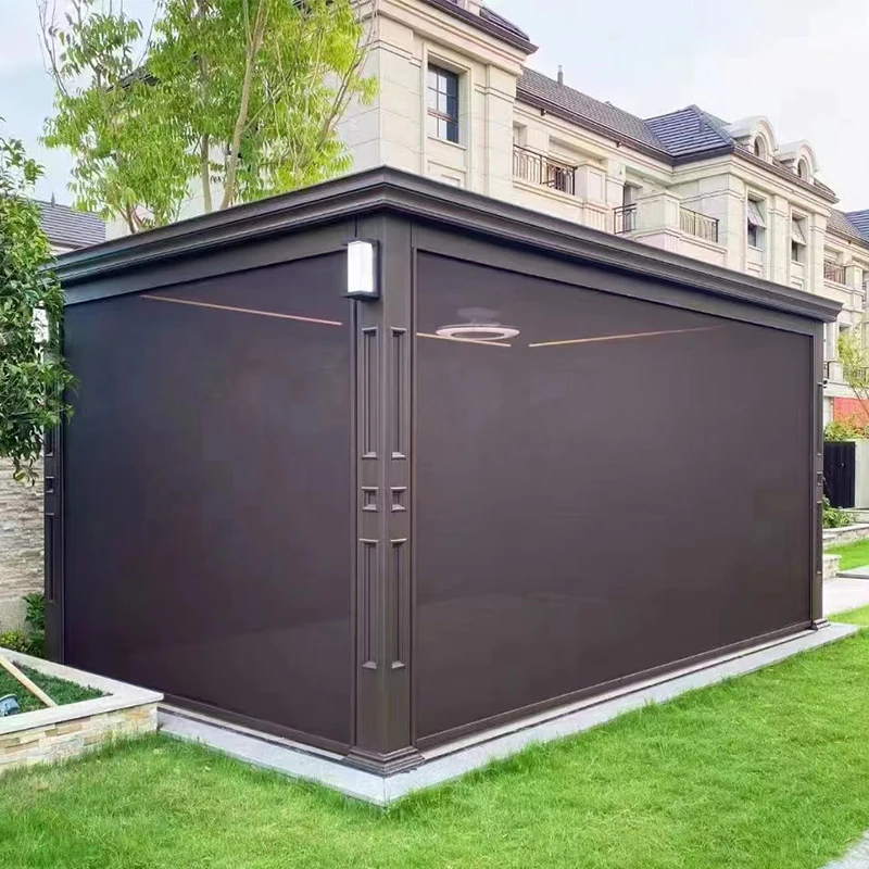 Waterproof Gazebo Pergola Aluminum 4x3 Pergola with Metal Nature Wpc Garden Gazebo Roof Outdoor Wood Pavilion Support SPF