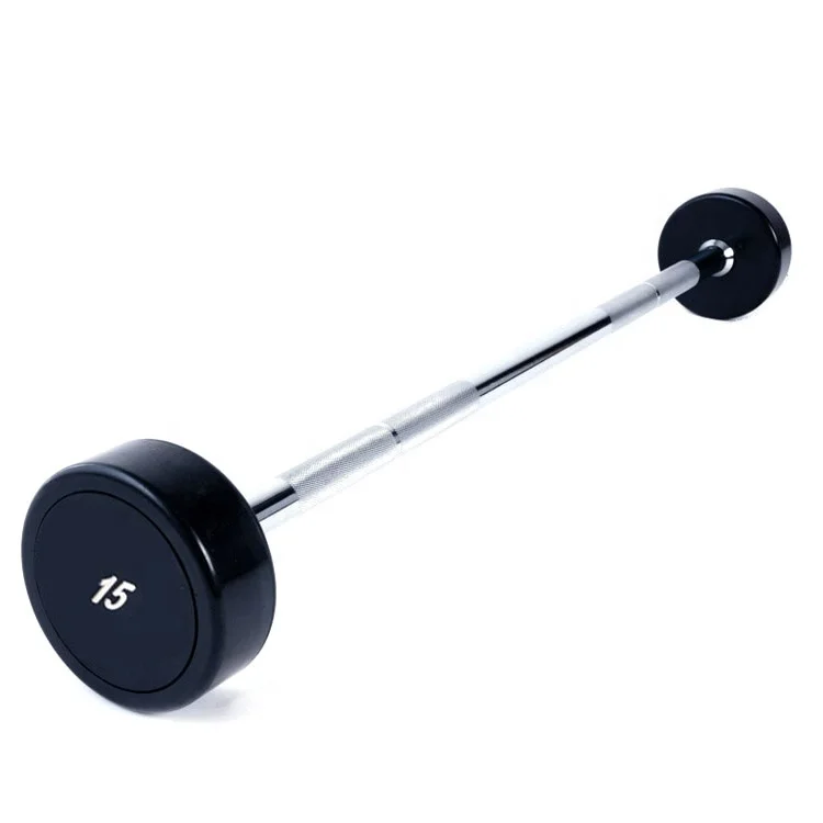 Home Gym Fixed Barbell Set Urethane CPU and TPU Straight Curl Commercial Barbells