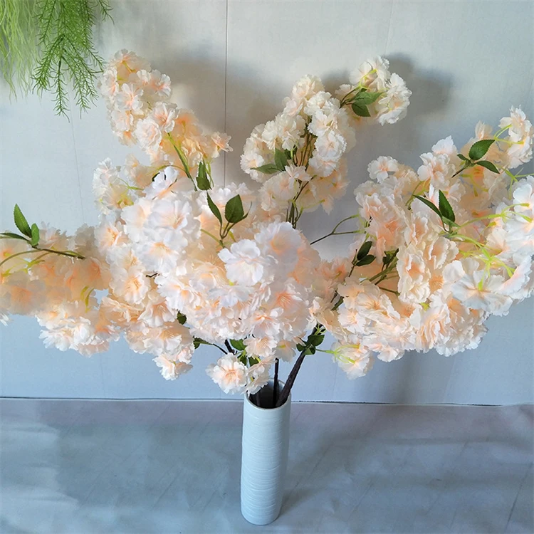 White Purple Red Cherry Blossom Artificial Flower Tree Decoration Wedding Centerpiece Silk Cherry Blossom Branches