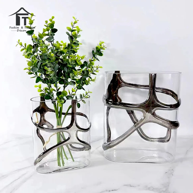Wholesale creative transparent vase home decoration flower glass vase for centerpiece