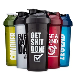 Hot Selling 400ml Double Wall Shaker Water Bottle Plastic  Tumbler Gym Water Bottle With Logo