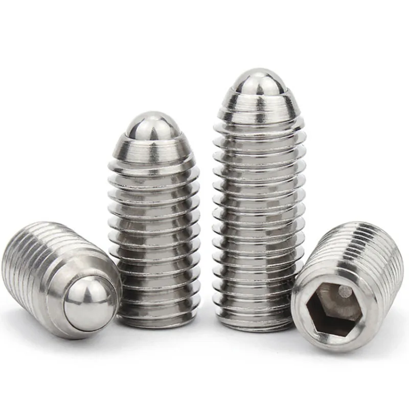 M3 M4 M5 M6 M8 M10 Stainless Steel 304 316 Hex Socket Ball Spring Plunger Headless Ball Point Set Screw