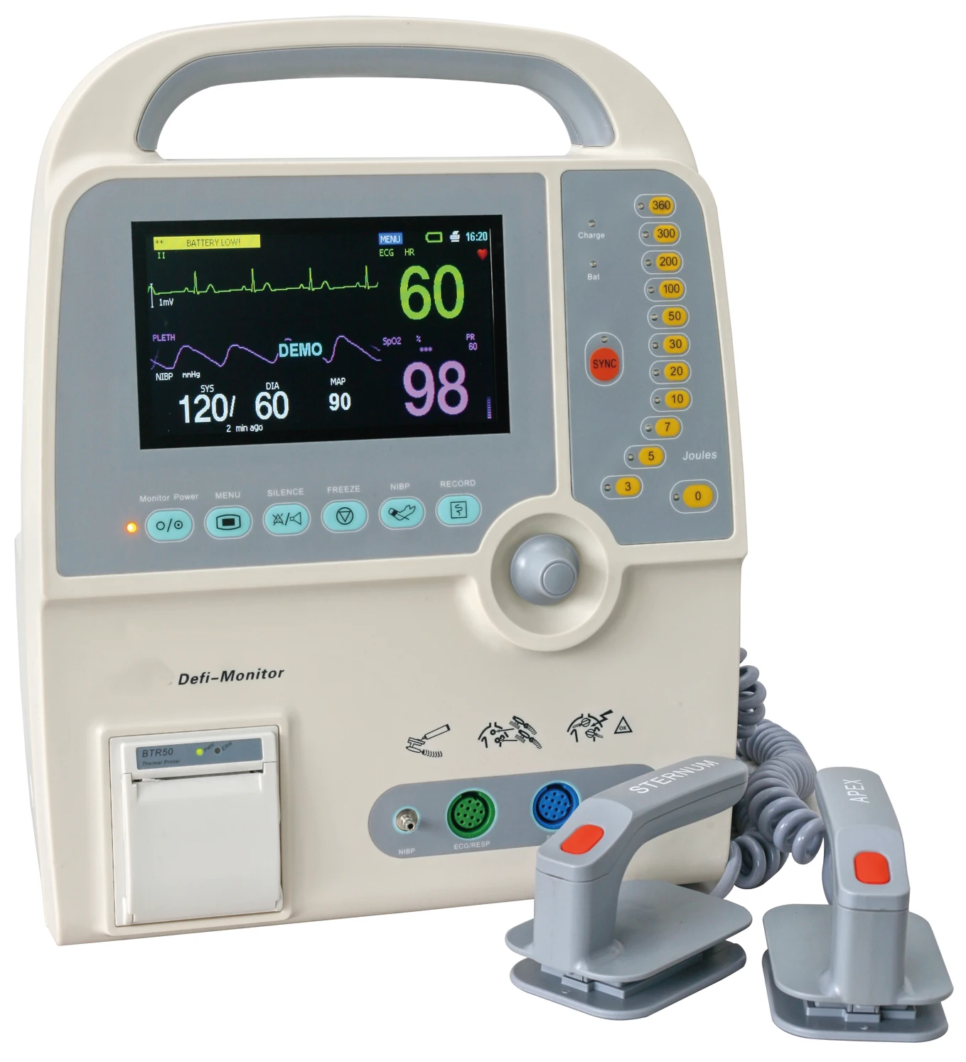 Hospital First-Aid External Defibrillator Portable Heart Biphasic Price for Clinic PT-9000D