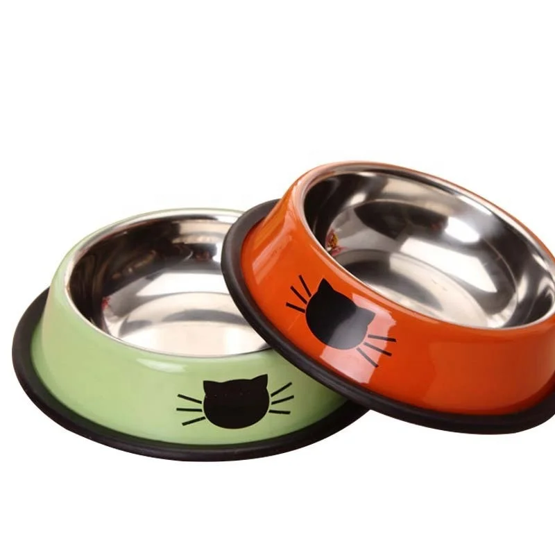 Pet Supplies Combinable Pet Bowl Stainless Steel Cat Dog Bowl Color Non-Slip  Food Bowl Factory Direct Selling