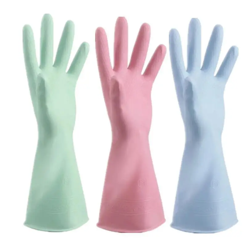 Dish washing gloves Rubber kitchen household laundry Brush dishes clean Durable PVC waterproof household latex gloves