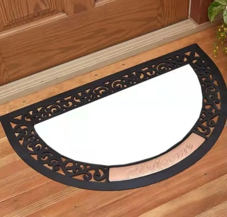 New arrival semi circle sublimation interchangeable door mat for sublimation