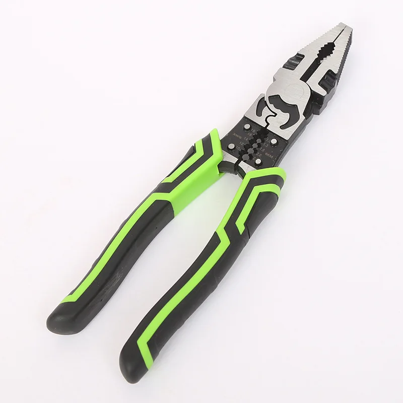 Factory wholesale pliers Green chrome vanadium steel 215mm long multi-function wire pliers