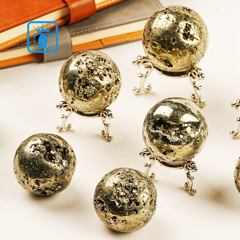 Pyrite Gift Crystals Decorative Gemstones Natural Crystals Healing Reiki Ball Rough Ball Iron Pyrite Cluster Spheres
