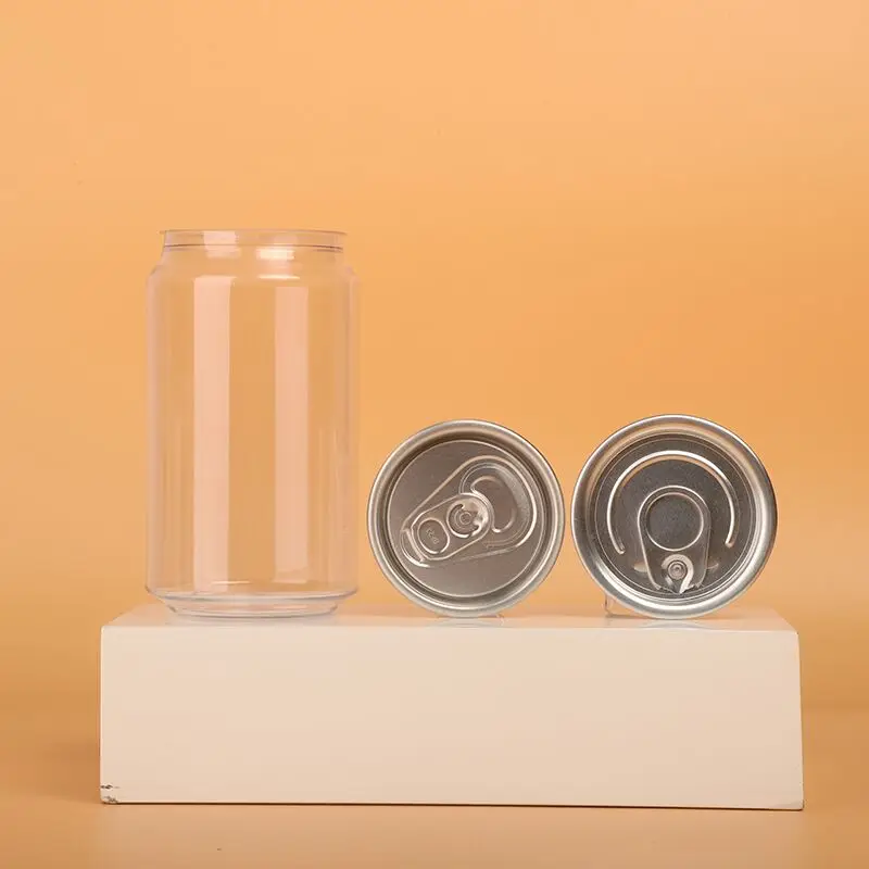 330ml 500ml 650ml Pet Transparent Juice Beverage Can Top Pop cans Plastic Soda Can with Easy Open End Cake Jars Juice Bottles