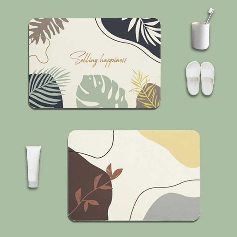 Customized Luxury Rubber Floor Mat Curved Bath Room Rug Mat Antislip Door Mat