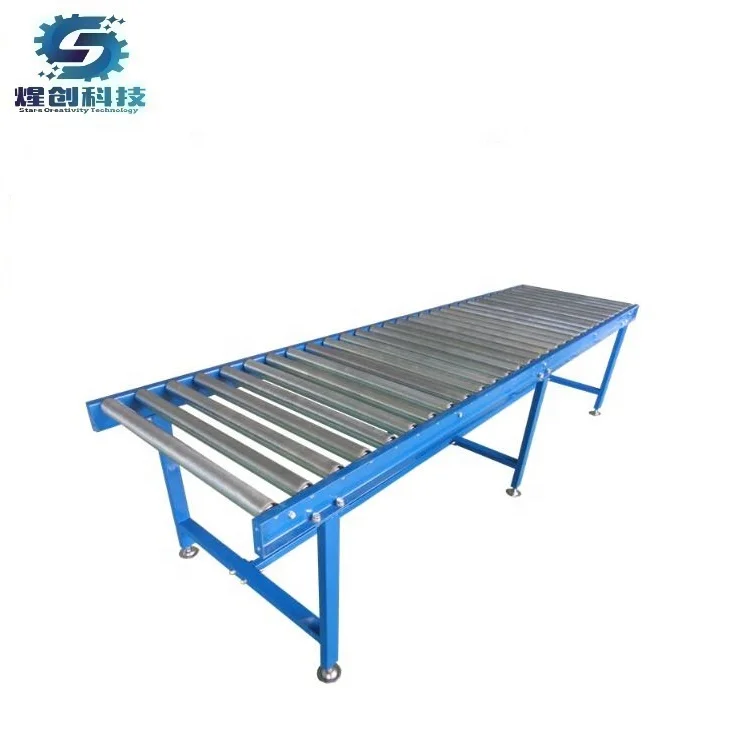 Heavy-duty gravity manual roller table conveyor, Non-powered roller conveyor system