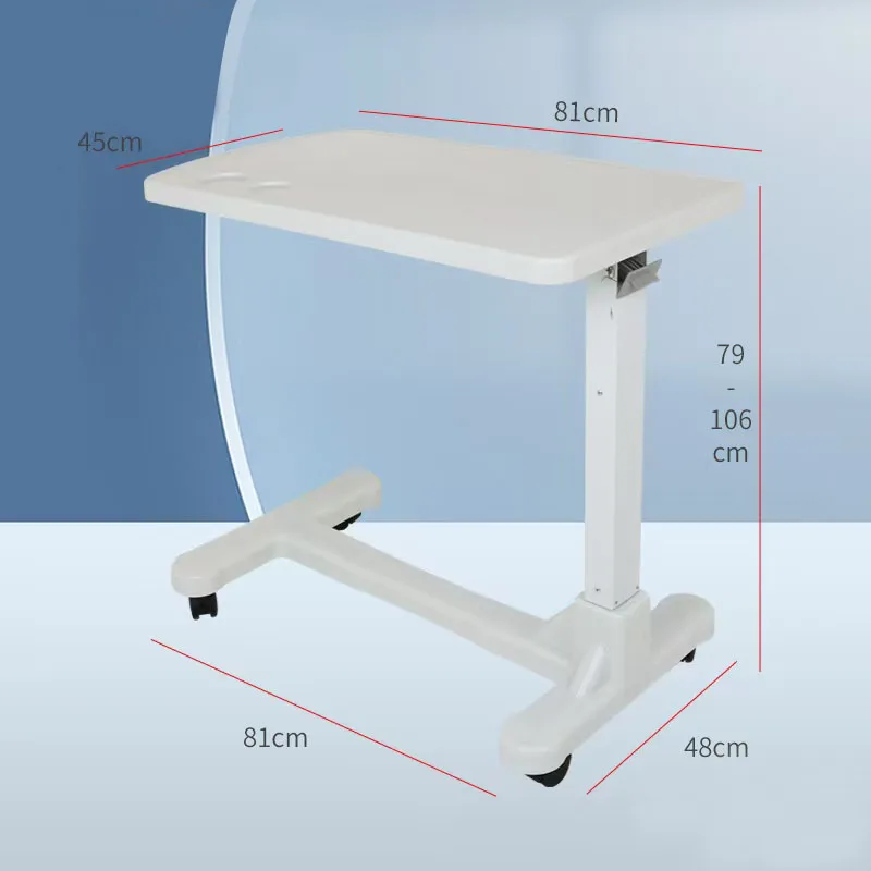 Factory product Portable Hospital Over bed Table For Dining Height Adjustable Medical Dinning Nursing Table with wheel