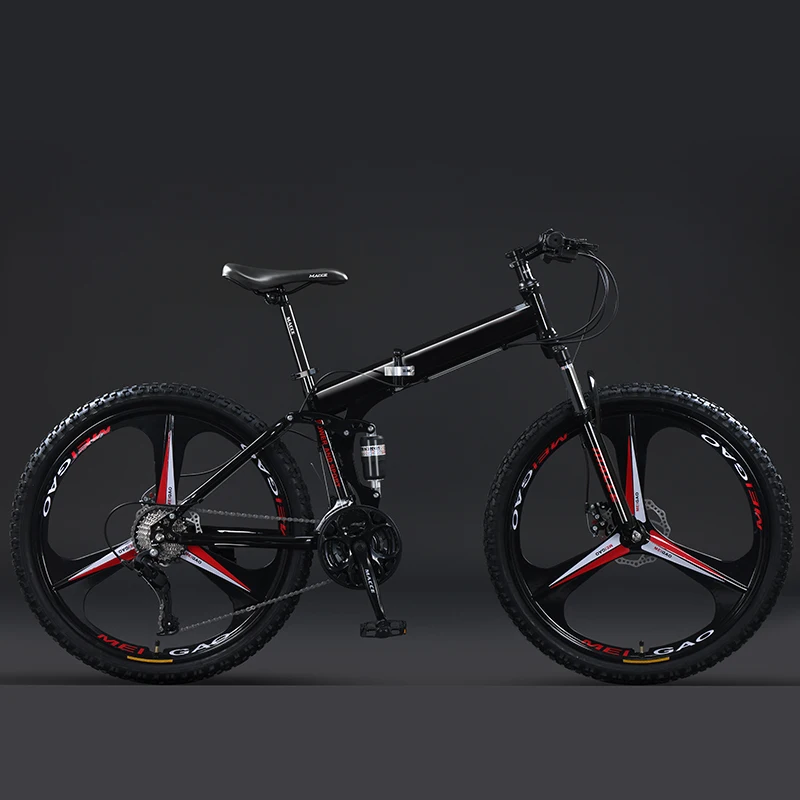 High quality 26 inch Wheel Size portable mountain bike 21 24 27 speed mtb bicycle steel folding bike for adults