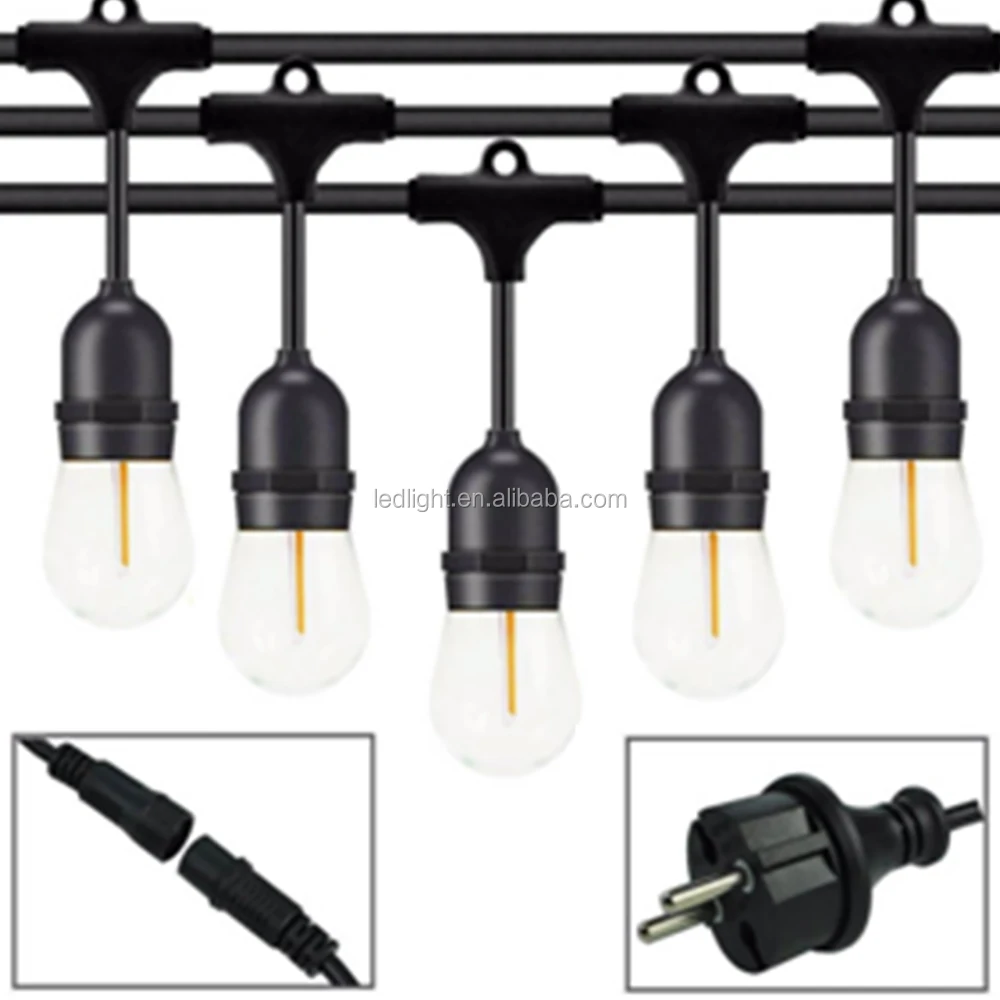 Patio Wedding Backyard heavy duty LED string festoon light S14 lamps with shade E26 E27