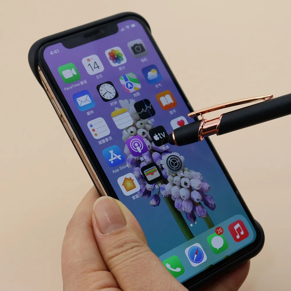 Eye-catching promotional pen custom logo ballpoint pen stylus rose gold metal pens with custom logo promotional