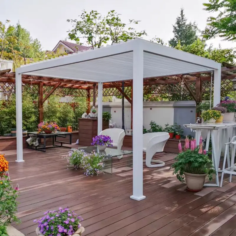 Hot Sale Customizable Modern Garden Waterproof Roof Pavilion Aluminum Alloy Large Pavilion Luxury Sun Protection Garden Pavilion
