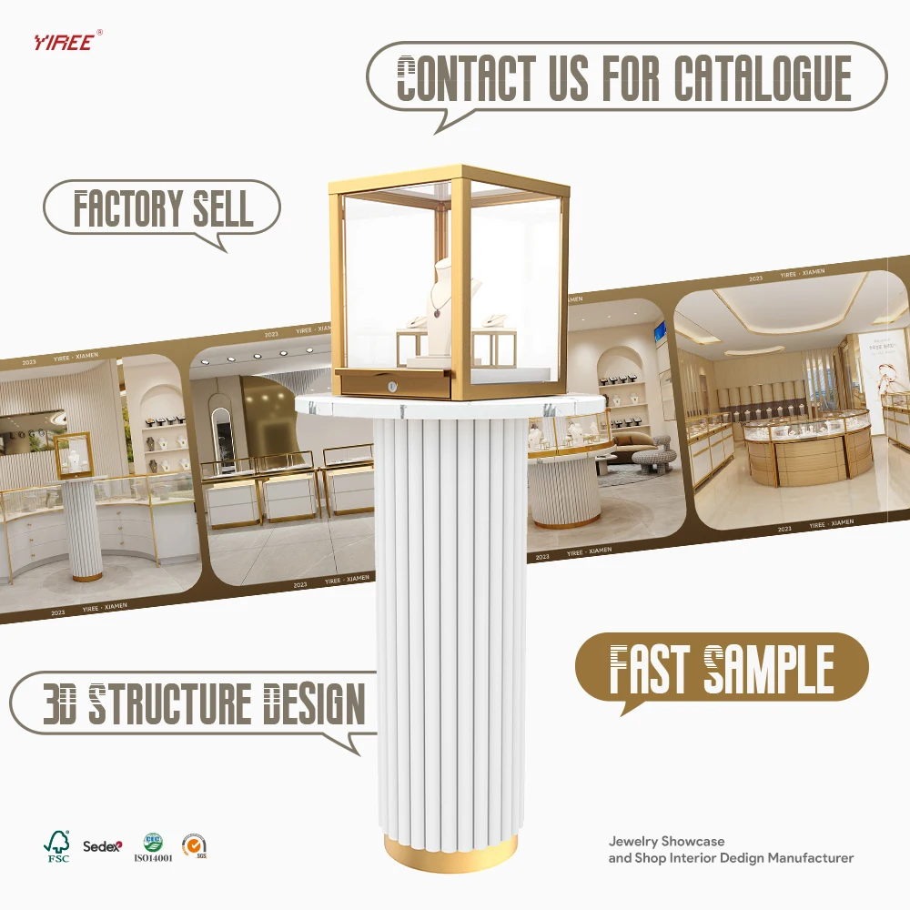 Modern luxury top jewellery shops interior showcase design ideas metal wood jewelry displays for store