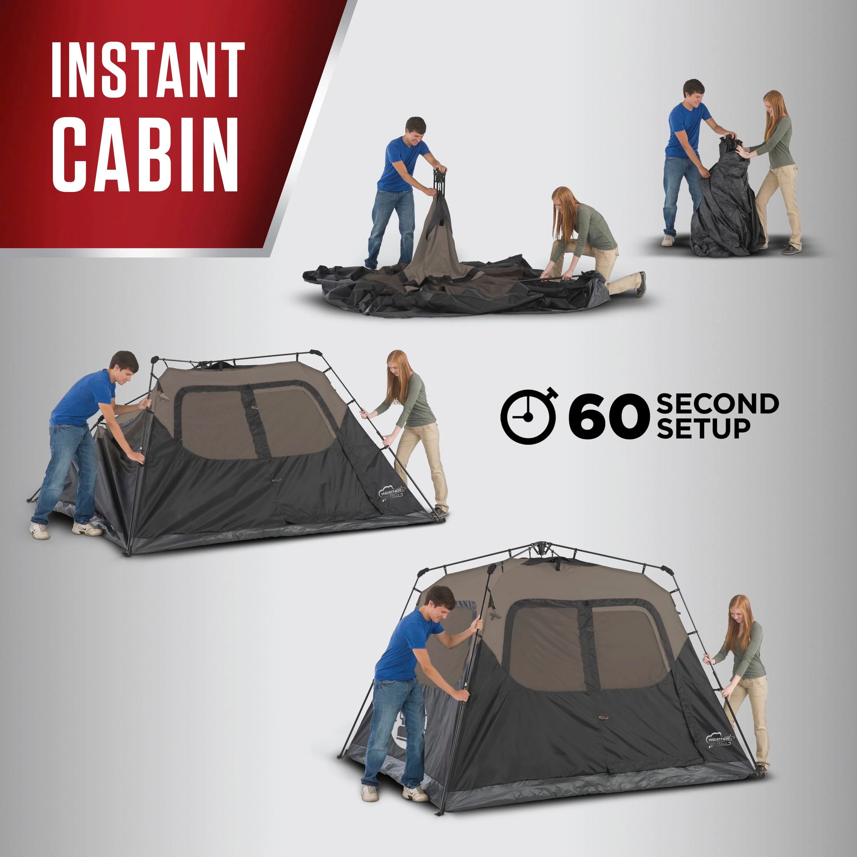 6-Person Cabin Camping Instant Setup Nature Hike Outdoor Camping Folding Tent