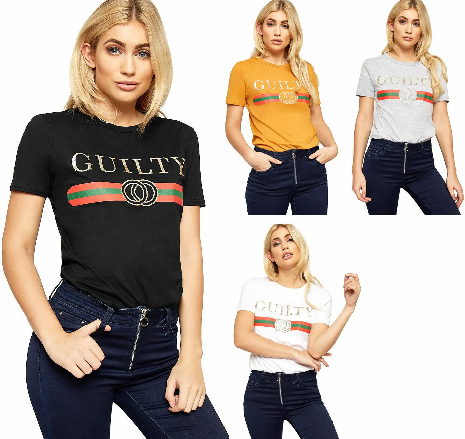 Женский дизайнерский Повседневный Топ знаменитости, Женская Полосатая Футболка со слоганом на заказ