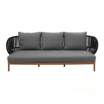 Outdoor sofa courtyard waterproof double seat three-seater garden wood chair sofa combination balcony  sofa furniture indoor