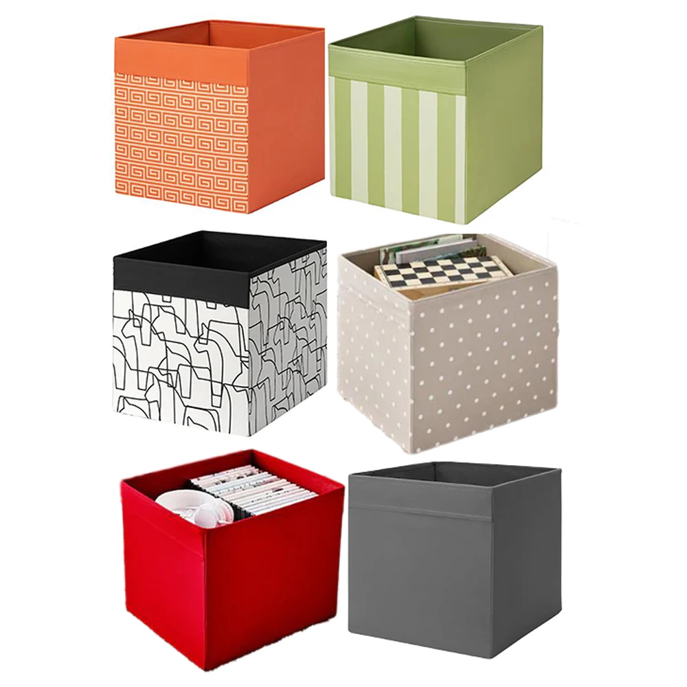 New Arrival Black 9 Pack Non Woven Fabric Baskets Organization Collapsible Storage Boxes & Bins Cube For Shelf