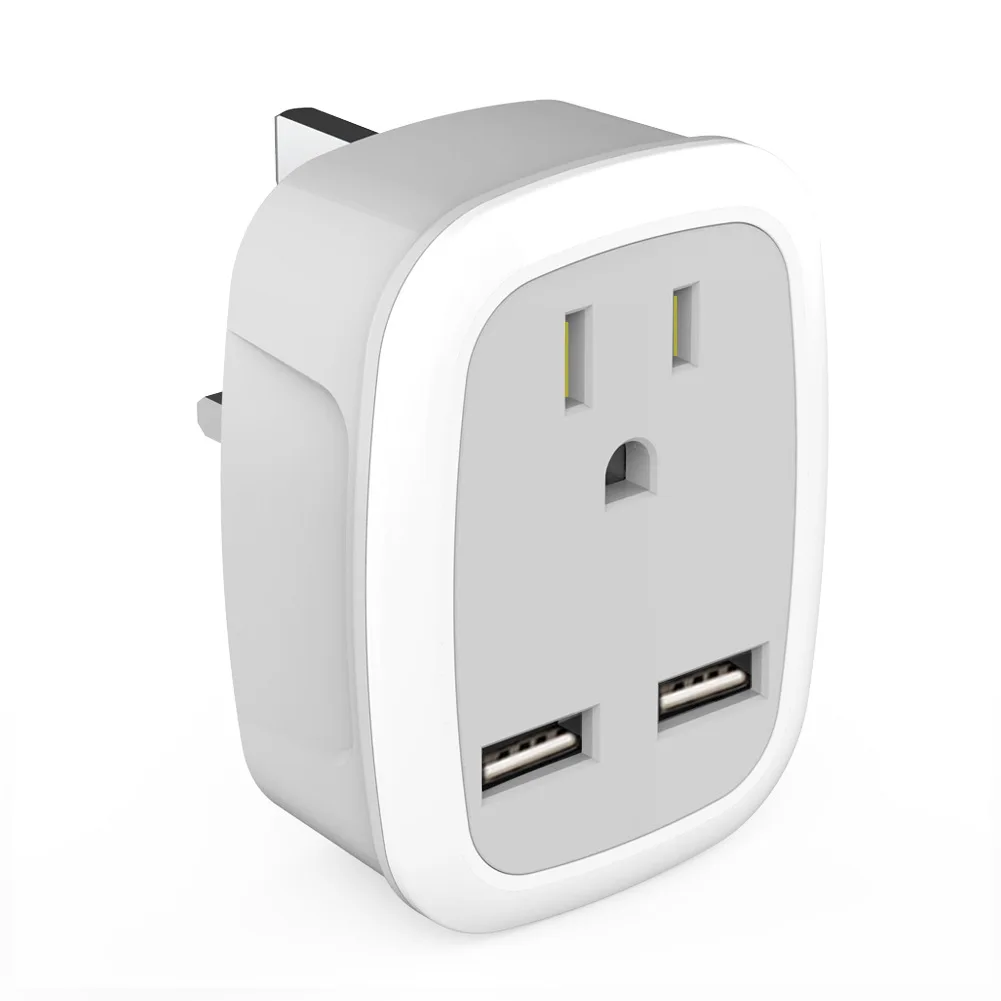 250V US to UK  US TO EU  Plug adapter Power Converter travel Plug with dual usb charger 2.4A output,universal travel adapter