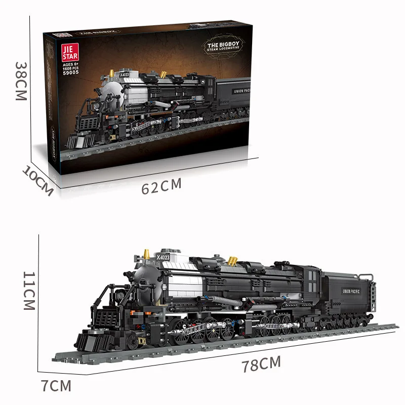 Plastic Railway Train Building Blocks Simulation Steam Engine Train Model Boy Toys