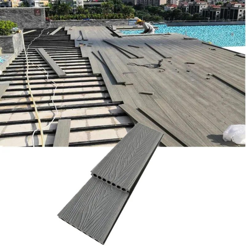 3D deep online embossing wood grain outdoor weather resistant composite WPC decking