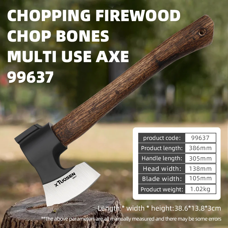 Multifunctional  Steel Hand Axe Industrial Grade Hammer Splitting Outdoor Logging Camping High Carbon Steel Cutting Wood
