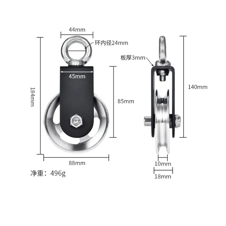 Training Weight Wheel 105mm Aluminum Gym Pulley Home DIY Fitness Equipment-Steel Wheel Training Weight Wheel