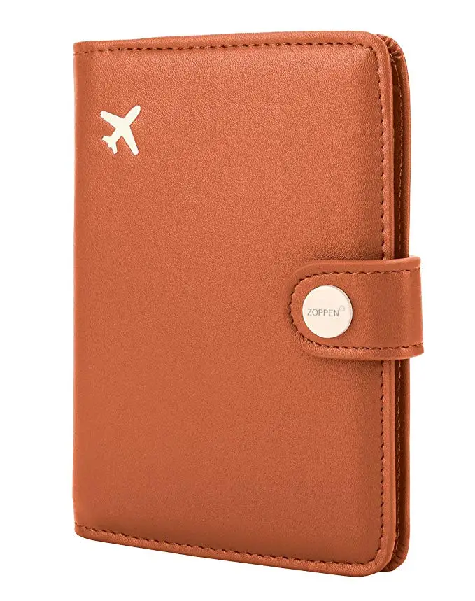 
Leather slim RFID Minimalist Secure Blocking Cover Id Card Case passport holder 